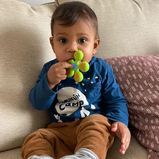 HABA Silicone Teethers for Babies 6-18 Months - Star Design Silicone Teether Ring and Grasping Toy for Safe Sensory Development Multicolor {4}