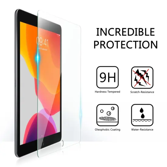 2 Pack Glass Screen Protector for iPad 9th 8th 7th Generation (10.2 inch iPad) (2021/ 2020/ 2019 Models), Tempered Glass HD Clear {2}