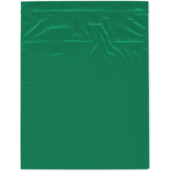 Plymor 10" x 12", Green 2 Mil Zipper Reclosable Plastic Bags {1}