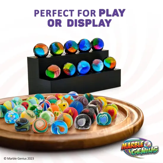 Marble Genius Collectors Marbles, Glittery Design, 16mm (⅝ Inch), 10 Handmade Glass Marbles, Gifts for Marble Lovers, Gifts for Kids Ages 3-14 {4}