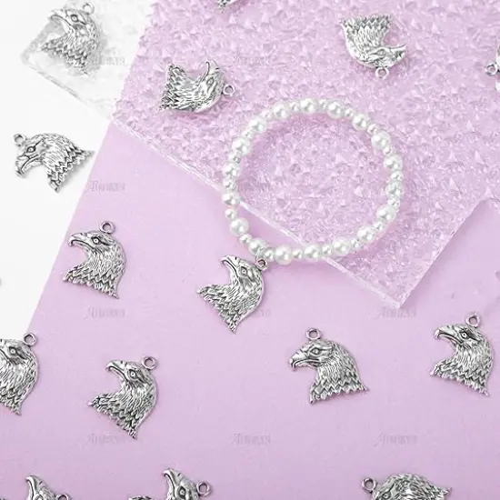 50 Pack Eagle Head Charms Bird Pendants for Jewelry Making {5}