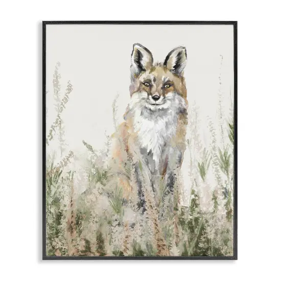 Stupell Industries Fox In Meadow Landscape Framed Giclee By PATRICIA PINTO {1}