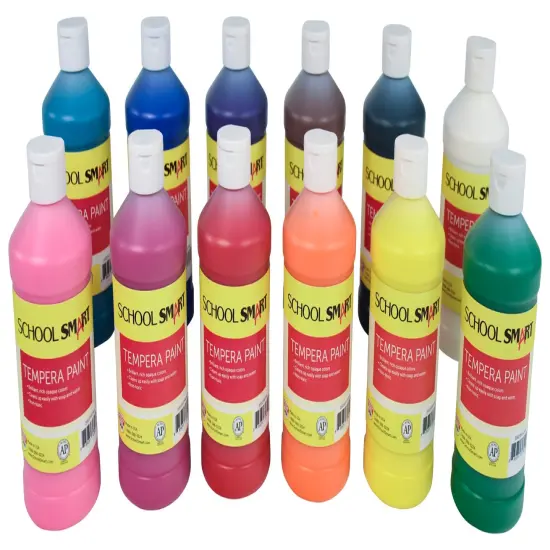 School Smart Tempera Paints, Assorted Colors, Pint Set of 12 {1}