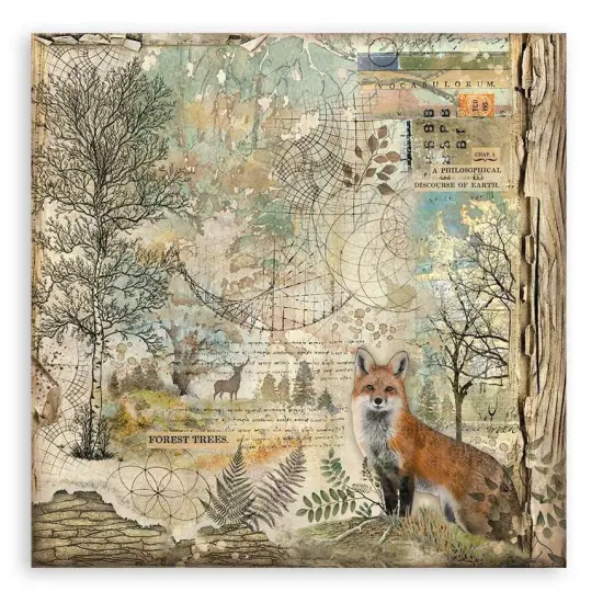 Stamperia Single-Sided Paper Pad 12"X12" 22/Pkg-Forest, 18 prints + 6 Grass Paper {4}
