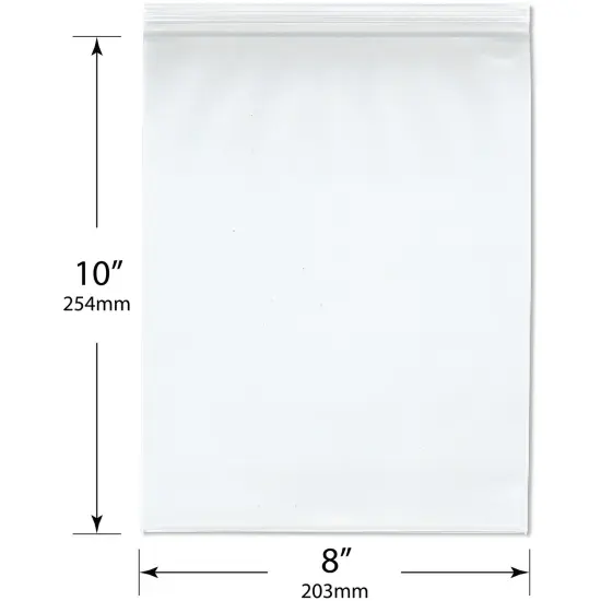 Plymor 8" x 10" (Pack of 100), 8 Mil Extra Thick Heavy Duty Zipper Reclosable Plastic Bags {3}