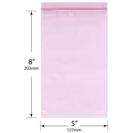 Plymor 5" x 8" (Pack of 100), 4 Mil Heavy Duty Anti-Static Zipper Reclosable Plastic Bags {3}