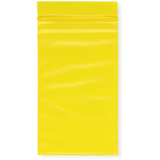 Plymor 3" x 5", Yellow 2 Mil Zipper Reclosable Plastic Bags {1}