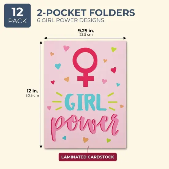 12 Pack Feminism Pocket Folders for School, Home, Office, Women and Girls, 6 Assorted Designs, Letter Size, 9 x 12 Inch {2}