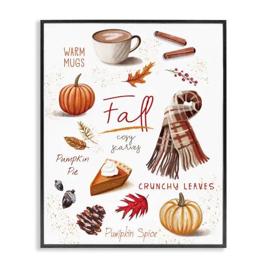 Stupell Industries Favorite Autumn Things Framed Giclee Design by Elizabeth Tyndall {1}