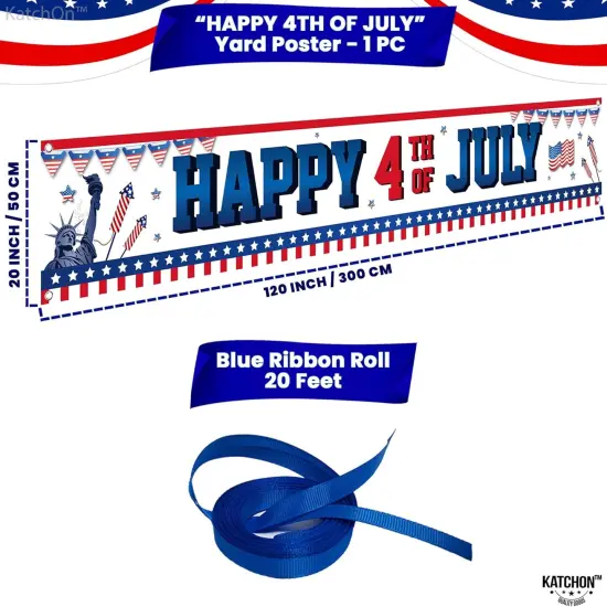 120x20 Inch, 4th of July Yard Banner (white) {2}