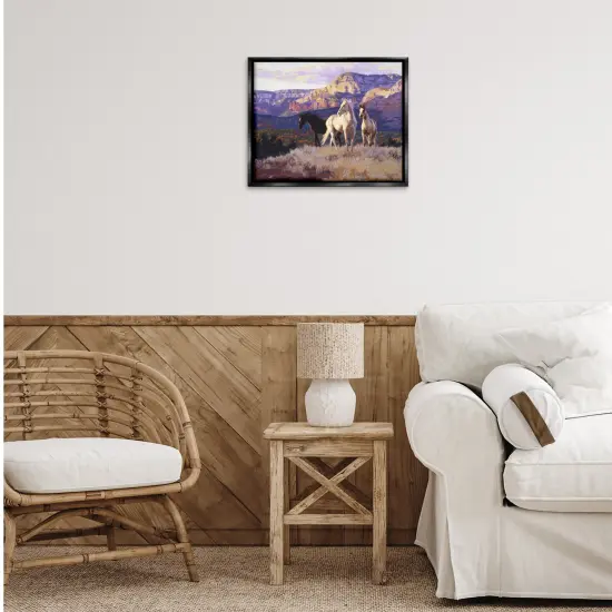 Stupell Industries Horses Peering Over Mountainside Floating Frame By Claire Goldrick {2}