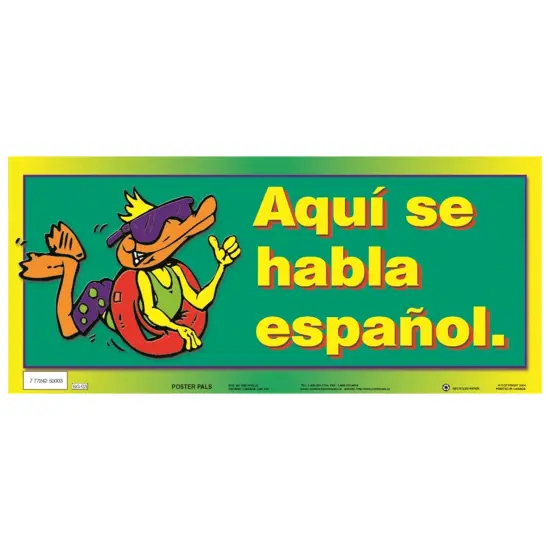 Poster Pals Spanish Educational & Language Variety Teaching Posters,Bilingual Charts, Classroom Decoration and instruction, FSL, 6 Poster Set {5}