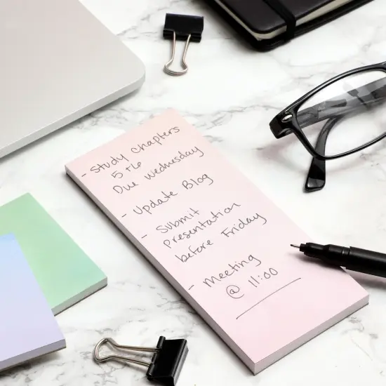 8 Pack Watercolor Pastel Sticky Notes, Gradient Color To Do Notepads (5.5 x 2.35 In, 50 Sheets Per Pad) Multicolor {2}