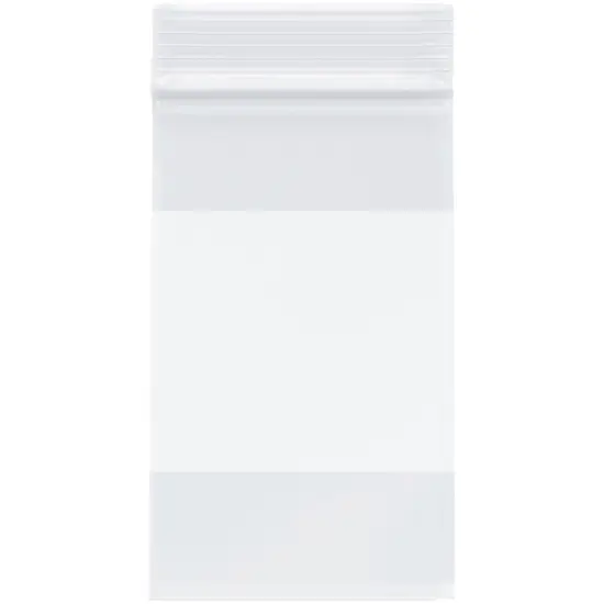 Plymor 3" x 5", 4 Mil with White-Block Heavy Duty Zipper Reclosable Plastic Bags {1}