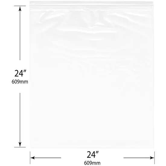 Plymor 24" x 24", 2 Mil Zipper Reclosable Plastic Bags {3}