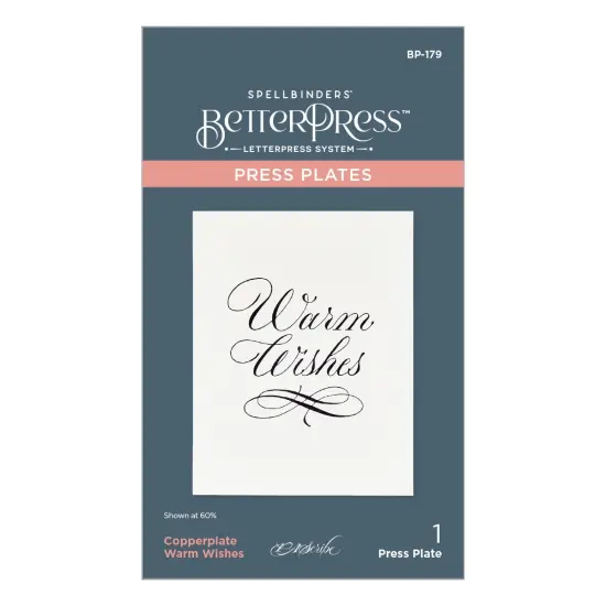 Spellbinders BetterPress Press Plate By Paul Antonio-Copperplate Warm Wishes {1}