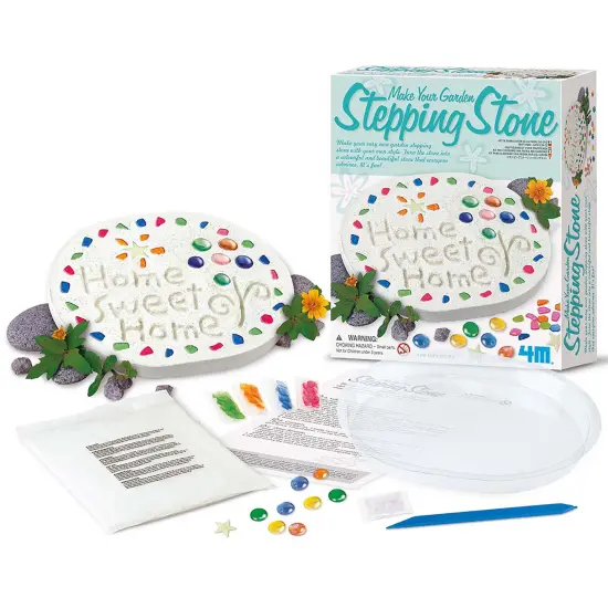 4M: Make Your Garden: Stepping Stone - DIY Ceramic Yard Decor Kit, All-In-1 Art & Craft Set, 7.5" Mold, Decorate W/ Beads-Glitter-Stones, Kids Ages 8+ {5}