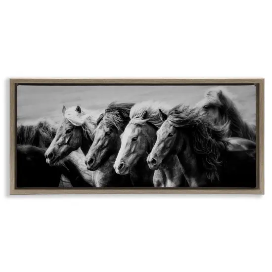 Stupell Industries Monochrome Horse Herd Gallop Floating Frame By PHBurchett {1}