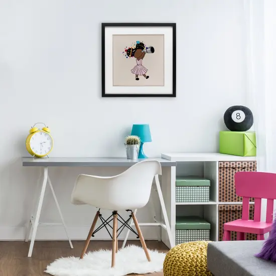 Stupell Industries Celeste Girl with Telescope Framed Print Under Glass, design by Sierra Siler {2}