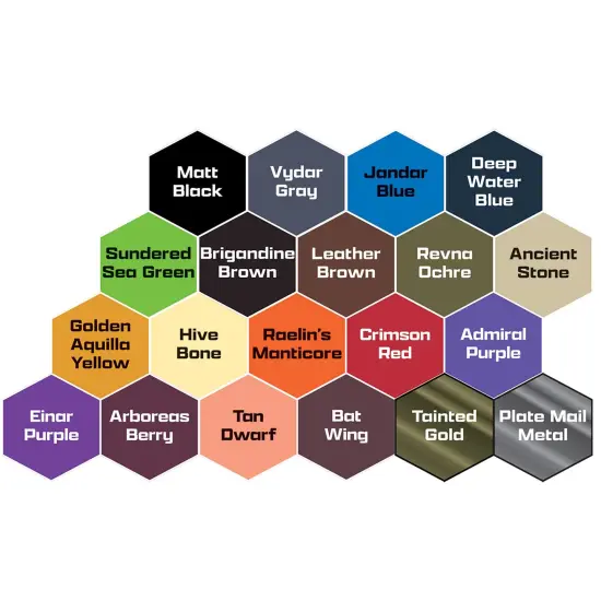 Renegade Games: Heroscape: Age of Annihilation Paint Set - 20 Pigmented Colors, 18ml Bottles, High-Quality, Game & Miniature Figures Art Supplies {3}