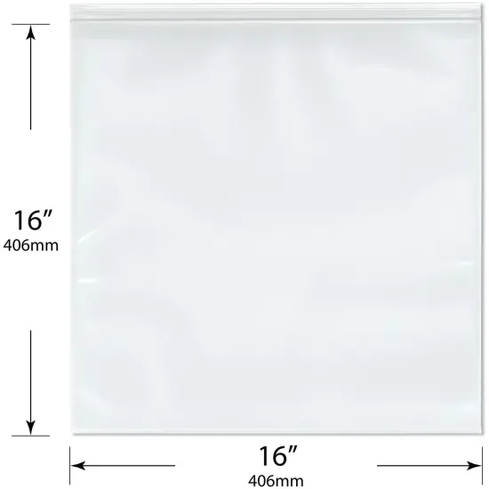 Plymor 16" x 16" (Pack of 50), 6 Mil Industrial Duty Zipper Reclosable Plastic Bags {3}