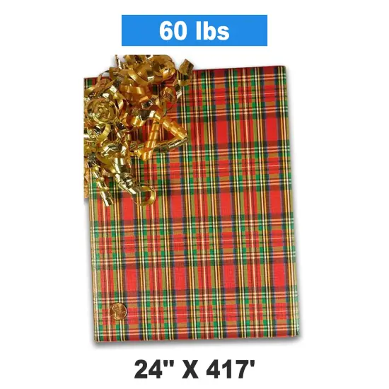 Plaid Christmas Wrapping Paper Embossed Plaid 24 ''x417 ' {1}