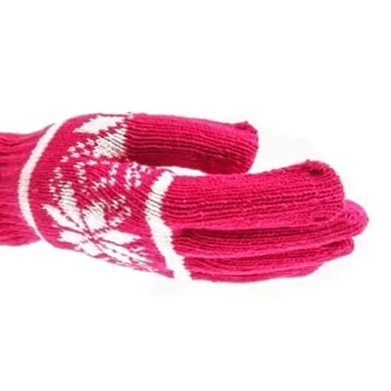 Ladies Patterned Knit Gloves 1 Pair Assorted Color {4}