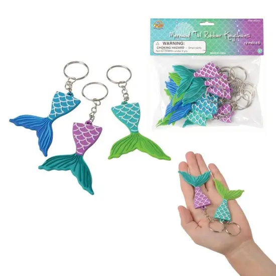 Mermaid Tail Rubber Keychains Include 12 Units {1}