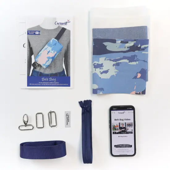 Crosscut Sewing Co.&reg; Belt Bag Sewing Project Kit - Beginner Friendly DIY Sewing Kit Abstract cloud {6}