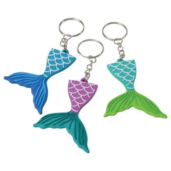 Mermaid Tail Rubber Keychains Include 12 Units {4}