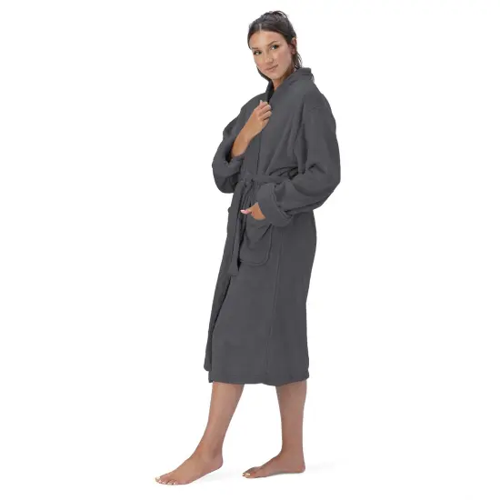 Northwest Unisex Jet Black Silk Touch S/M Bathrobe 23&times;41 Inches {2}