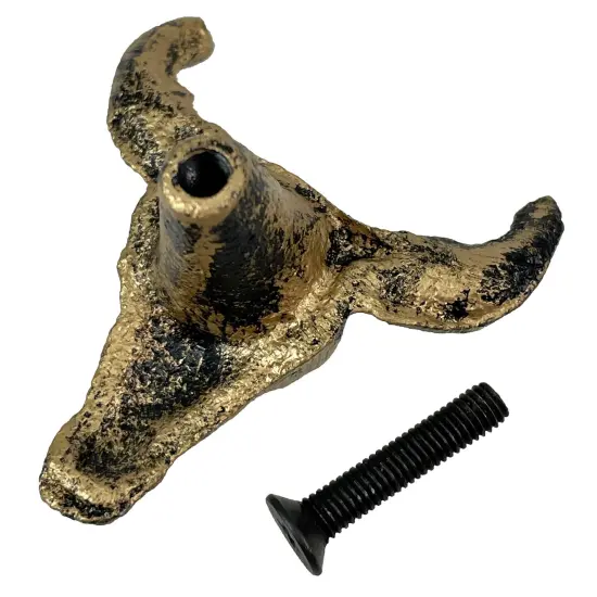 Rustic Cast Iron Western Steer Skull Drawer Pulls Home Cabinet Knobs - Set of 6 {4}