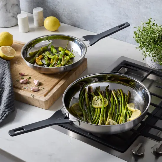 ZWILLING Simplify 2-pc Stainless Steel 9.5-in & 11-in Fry Pan Set {3}