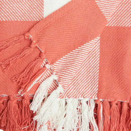 Franklin Coral Gingham Check Throw Blanket {3}