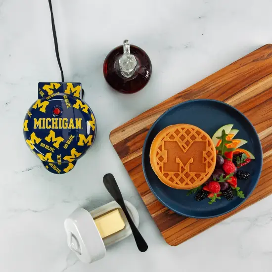 Uncanny Brands Michigan Wolverines Mini Waffle Maker {1}
