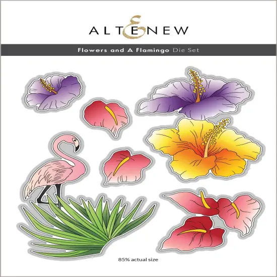 Flowers And A Flamingo {1}