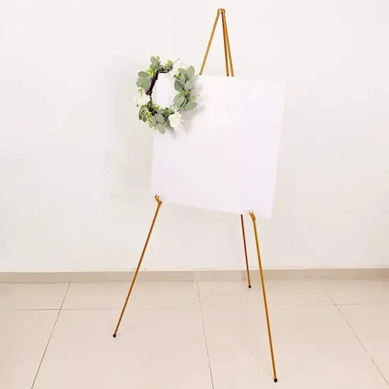 65" Gold Metal Easel Collapsible Tripod Stand Party Events Decorations Supplies {1}