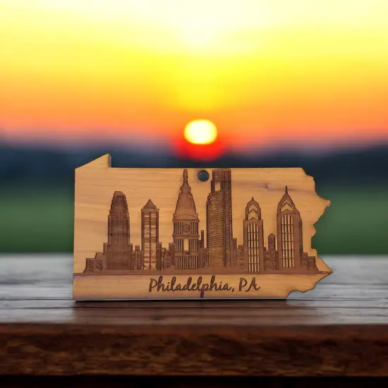 Philadelphia PA - Cedar Ornament {5}