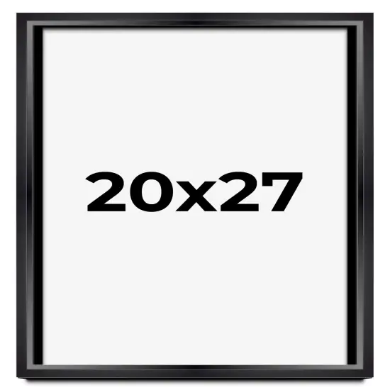 Modern Shadow Box 1.5" Depth Black Picture Frame - UV Acrylic, Backing, Hanging Hardware {1}