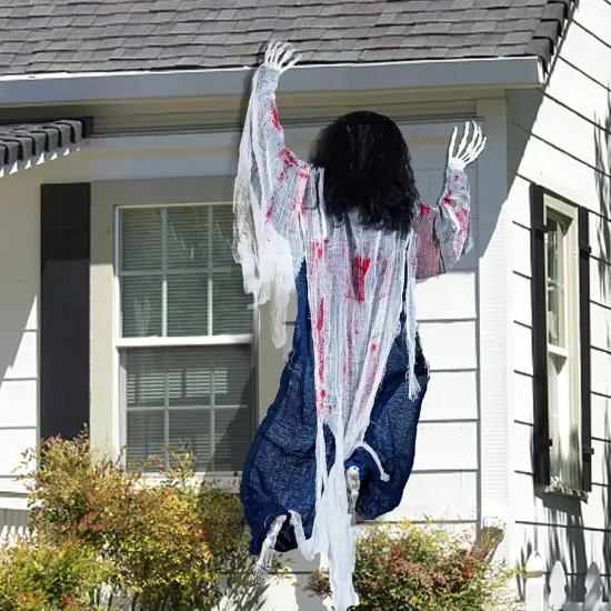 47" Halloween Climbing Zombie Decoration with Bloodstains {1}