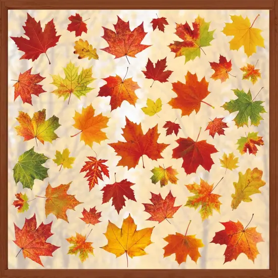 9 Sheets Fall Maple Leaves Window Clings Fall Leaves Double-Sided Window Decals {1}