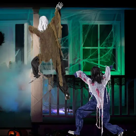 2 Pack 47" Halloween Climbing Zombies Wall Decoration {5}