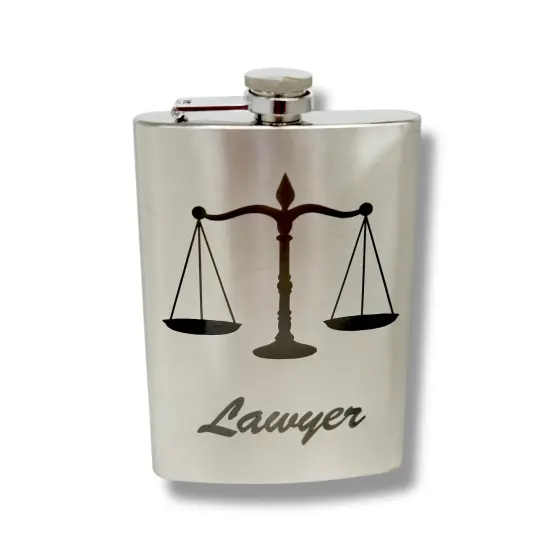 8oz Lawyer Stainless Steel Flask {1}