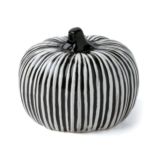 Striped Ceramic Pumpkin &ndash; Stylish Halloween Decor {1}