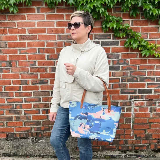 Crosscut Sewing Co.&reg; Market Tote Bag Sewing Project Kit for Beginners with Fabric, Instructions and Video Abstract cloud {6}