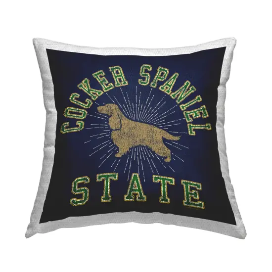 Cocker Spaniel State Outdoor Printed Pillow Design by Spirit Animals/Life Is High, 18 x 7 x 18 {1}
