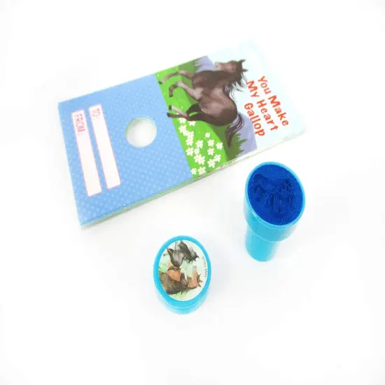 Tiny Mills 36 PACK Horse Pony Cards with Horse Pony Stampers for Valentine's Day Classroom Exchange Birthday Party Favor Prizes {2}