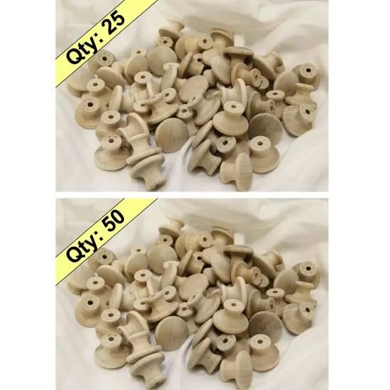 Kitcheniva 1-1/4" Mushroom Birch Wood Drawer Knob Pull Handle Knobs Crafts DIY {5}