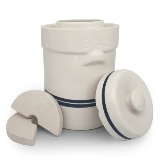Ohio Stoneware 3 Gallon Fermentation/Preserving Crock Set - Great for Pickling and Sauerkraut!! {4}