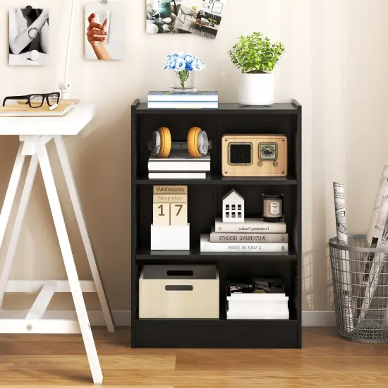 Costway 2 PCS 3-Tier Bookcase Open Multipurpose Display Rack Cabinet with Adjustable Shelves White/Black/Brown {4}